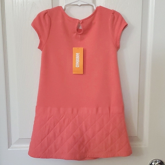 NWT Gymboree Peachish Short Sleeve Quilted Bottom Dress Little Girls Size 4 - Picture 3 of 8